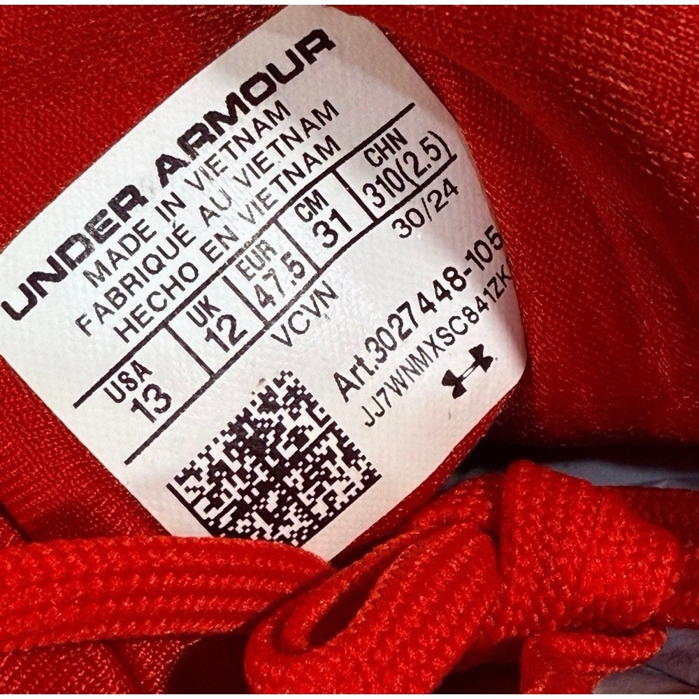 Under Armour UA yard turf 3.0 all-purpose baseball cleats shoes red men's 13 - Picture 6 of 9